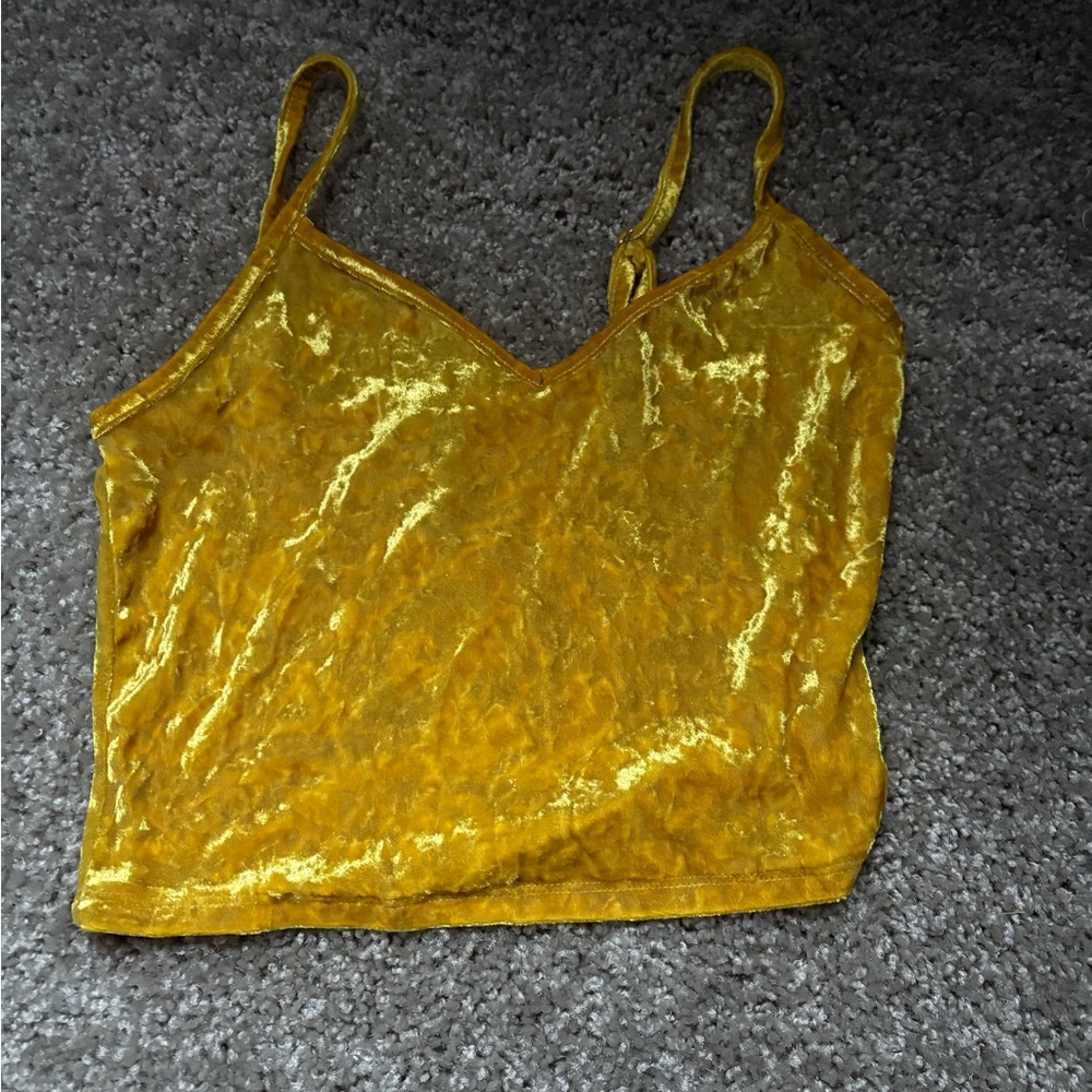 Yellow velvet crop top!